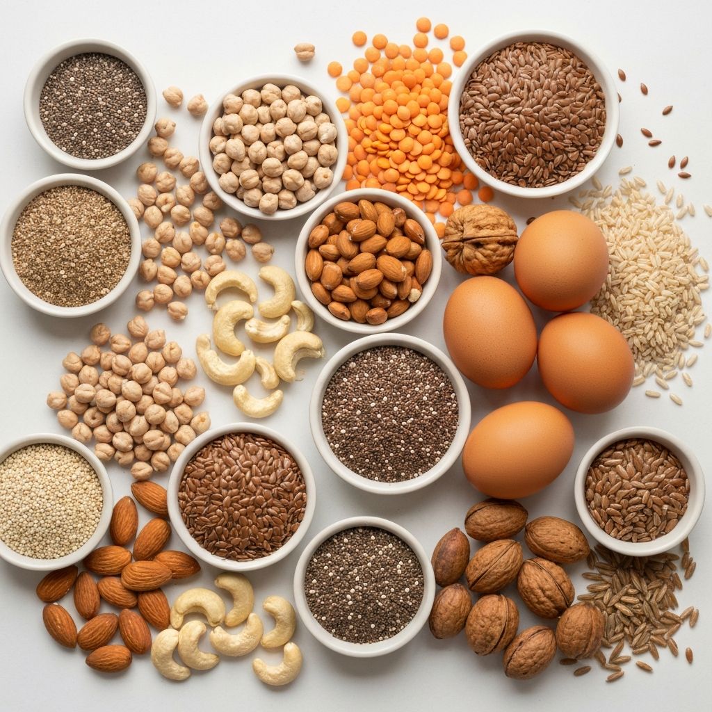 Protein-rich foods arrangement